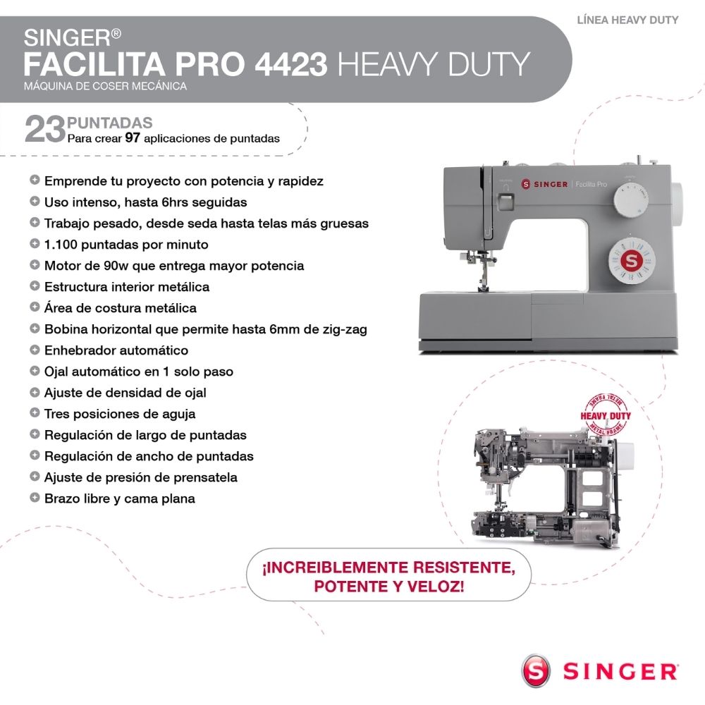 Singer Perú Combo Maquina De Coser Facilita 4423 Singer + Licuadora Electric Life BJ-Y79G – 1.5L