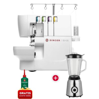 Combo Maquina de Coser Overlock SO105 Singer + Licuadora Electric Life BJ-Y79G – 1.5L