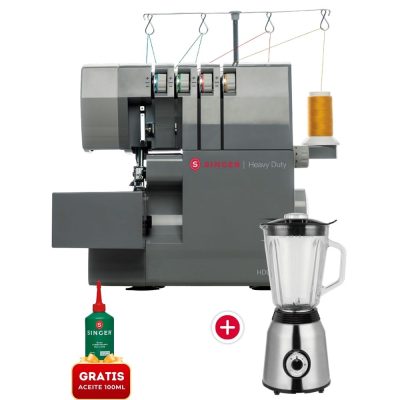 Combo Maquina de Coser Overlock HD0405S Singer + Licuadora Electric Life BJ Y79G 1.5L