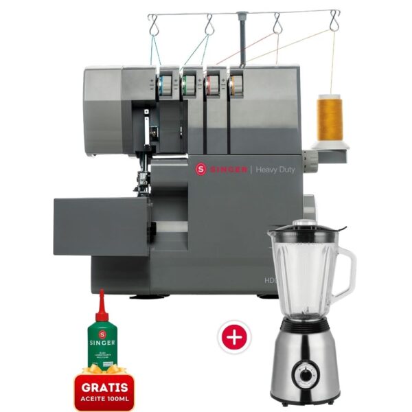 Combo Maquina de Coser Overlock HD0405S Singer + Licuadora Electric Life BJ Y79G 1.5L