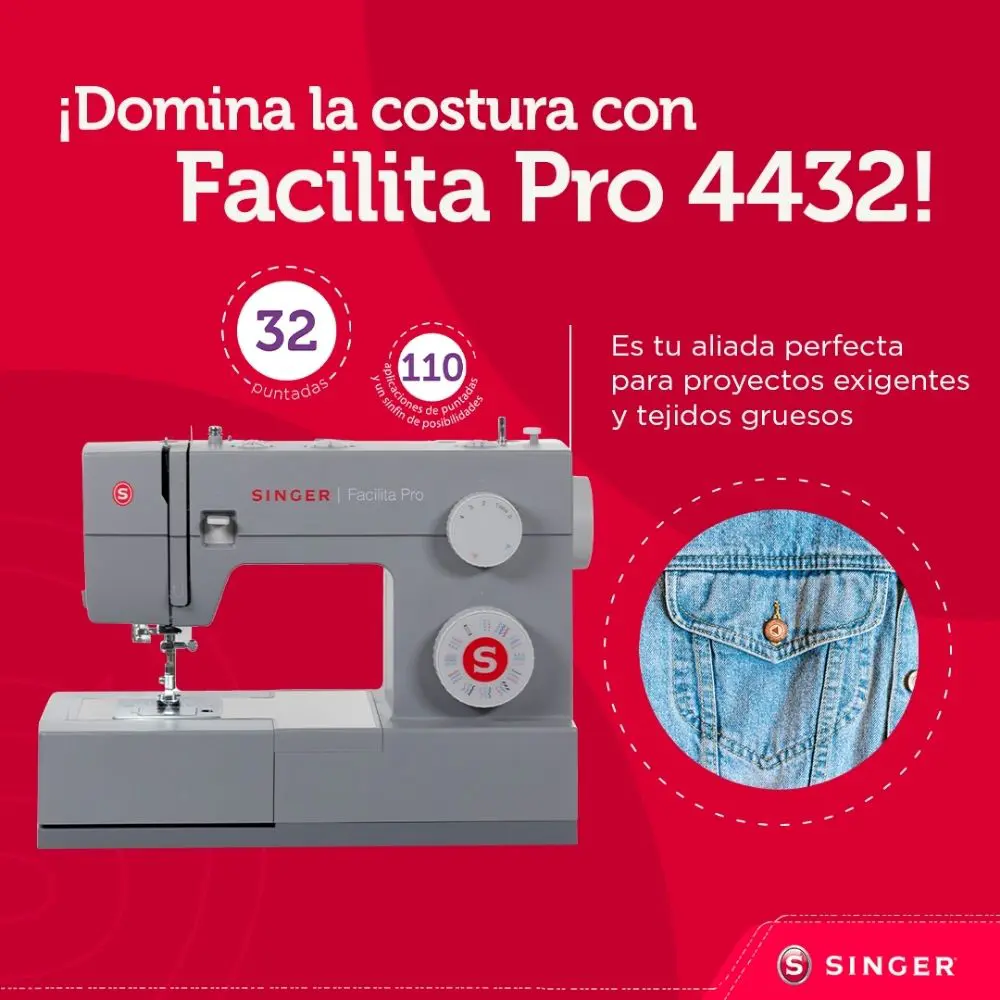 Singer Perú Combo Maquina de Coser Facilita 4432 Singer + Licuadora Electric Life BJ-Y79G – 1.5L